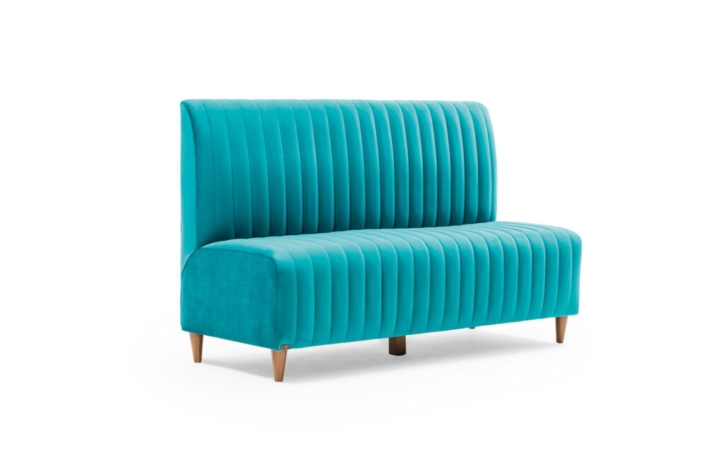 restaurant booth turqoise colour