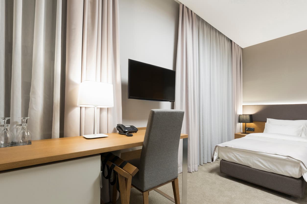 Hotel desk manufacturer in Turkey producing custom writing desks for hotel guest rooms.